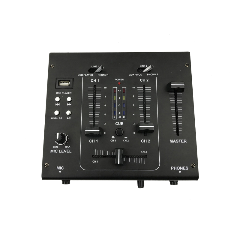 DJM62-BT Mezclador DJ de 2canales y6 entradascon 1 reproductor USB
